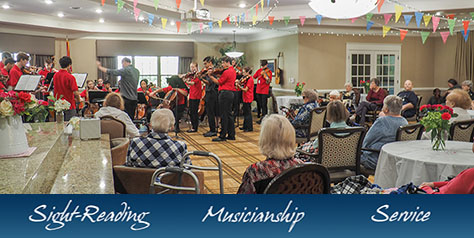 Banner-Students playing for seniors