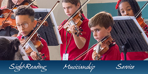 banner - children playing violin