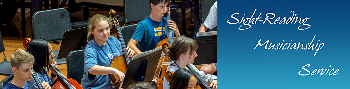 banner, children playing cello