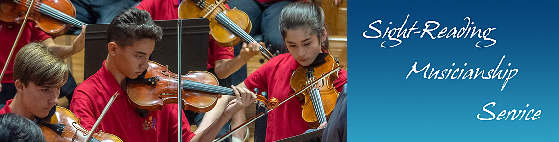 Three Young People playing violins