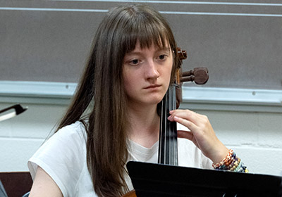 girl playing cello - long hair