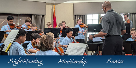 children playing in orchestra