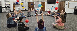 Children playing with balls