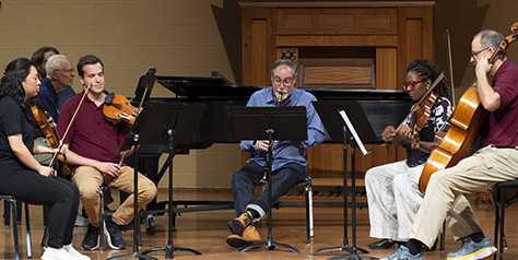 Faculty Group playing clarinet quintet