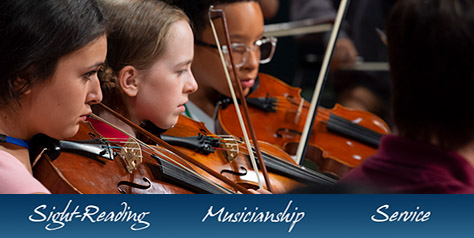 three children playing violin