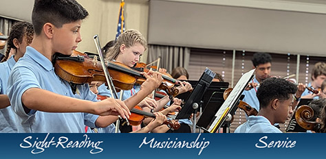 Young People playing violins