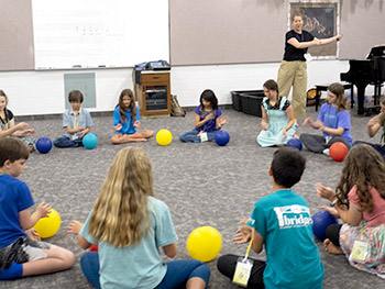 Children playing with balls