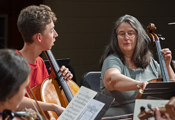 cello teacher and student